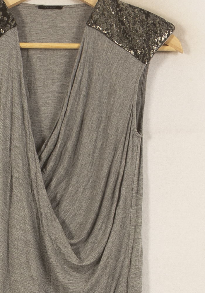 Top Sans Manches Gris et Noir - Taille L/40 de la marque IKKS | PARAD53989 - Vendu par Paradigme - Image 3