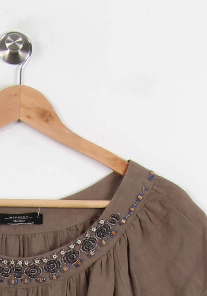 Blouse Beige - Taille L/40 de la marque Max Mara | PARAD53724 - Vendu par Paradigme - Image 3