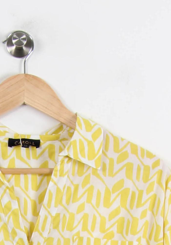 Chemise Jaune et Blanche - Taille M/38 de la marque Caroll | PARAD66833 - Vendu par Paradigme - Image 3