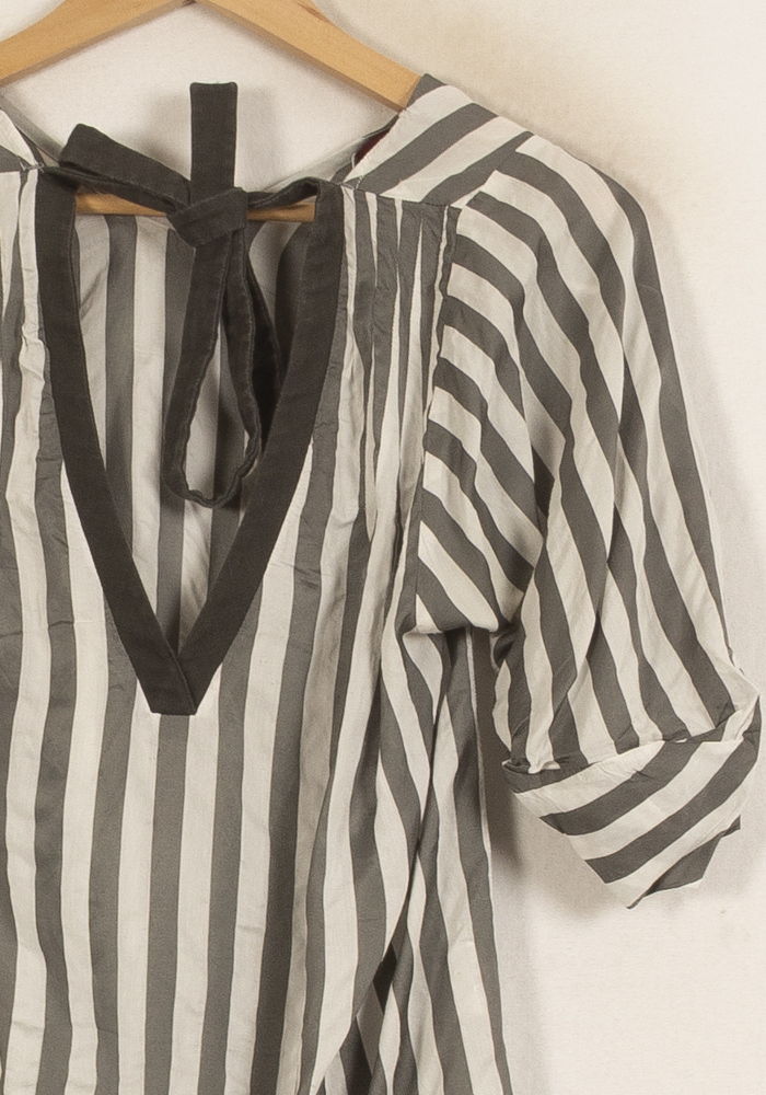 Blouse Rayée Grise et Blanche - Taille M/38 de la marque One Step | PARAD65312 - Vendu par Paradigme - Image 3