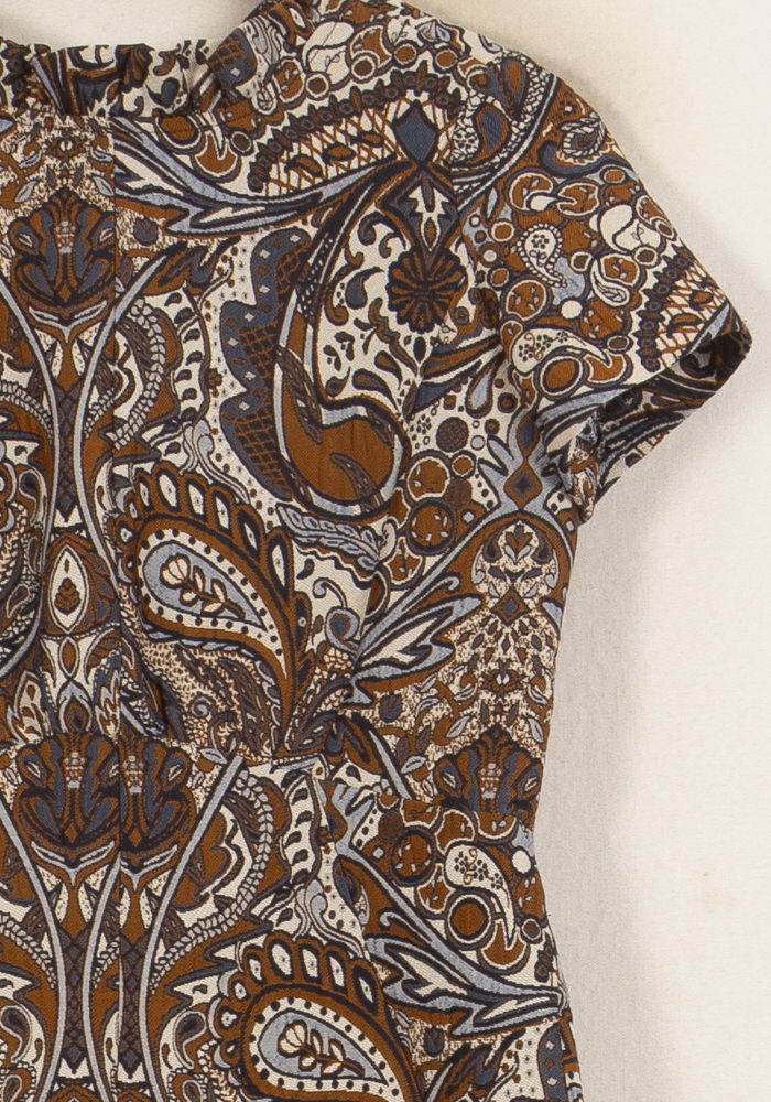 Robe Courte Marron et Bleue - Taille S/36 de la marque Maje | PARAD65022 - Vendu par Paradigme - Image 3