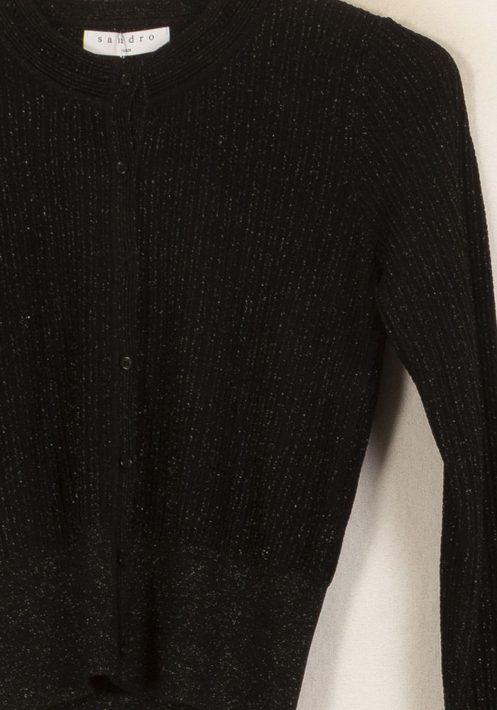 Cardigan Noir - Taille XS/34 de la marque Sandro | PARAD63792 - Vendu par Paradigme - Image 3