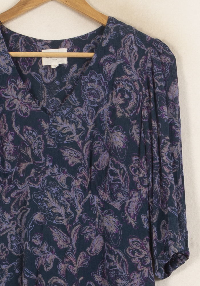 Robe Fleurie Bleue - Taille M/38 de la marque Maison 123 | PARAD53214 - Vendu par Paradigme - Image 3
