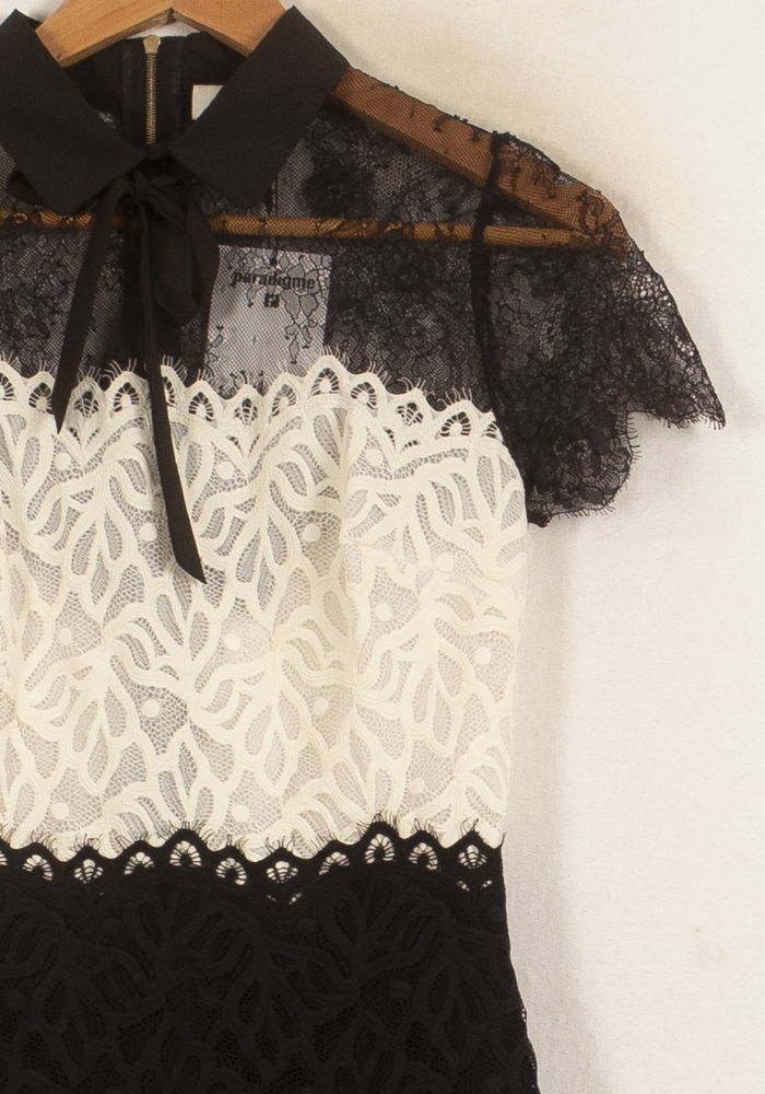 Robe Courte Noire et Blanche - Taille S/36 de la marque Sandro | PARAD44643 - Vendu par Paradigme - Image 3