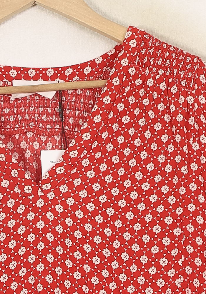 Blouse Rouge et Blanche - Taille S/36 de la marque ba&sh | PARAD45063 - Vendu par Paradigme - Image 3