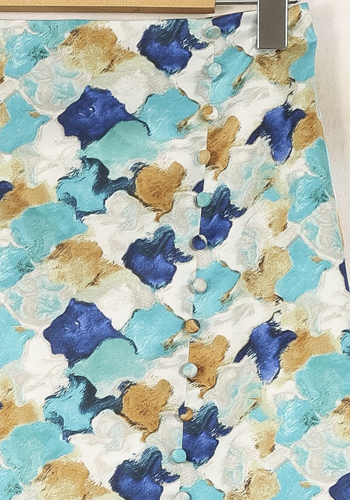 Jupe Longue Bleu Turquoise et Beige - Taille M/38 de la marque Karl Marc John | PARAD66942 - Vendu par Paradigme - Image 3