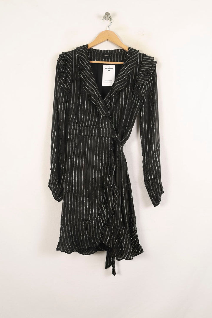 Robe Portefeuille Noire et Argentée - Taille S/36 de la marque Bérénice | PARAD73324 - Vendu par Paradigme - Image 2