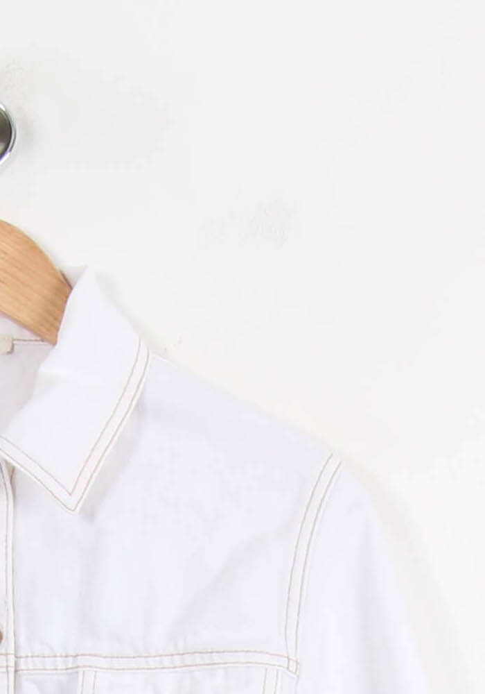 Veste En Jean Blanche - Taille M/38 de la marque Maje | PARAD36283 - Vendu par Paradigme - Image 3