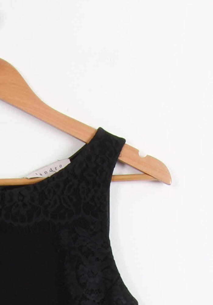 Robe Droite Noire - Taille S/36 de la marque Sandro | PARAD64319 - Vendu par Paradigme - Image 3