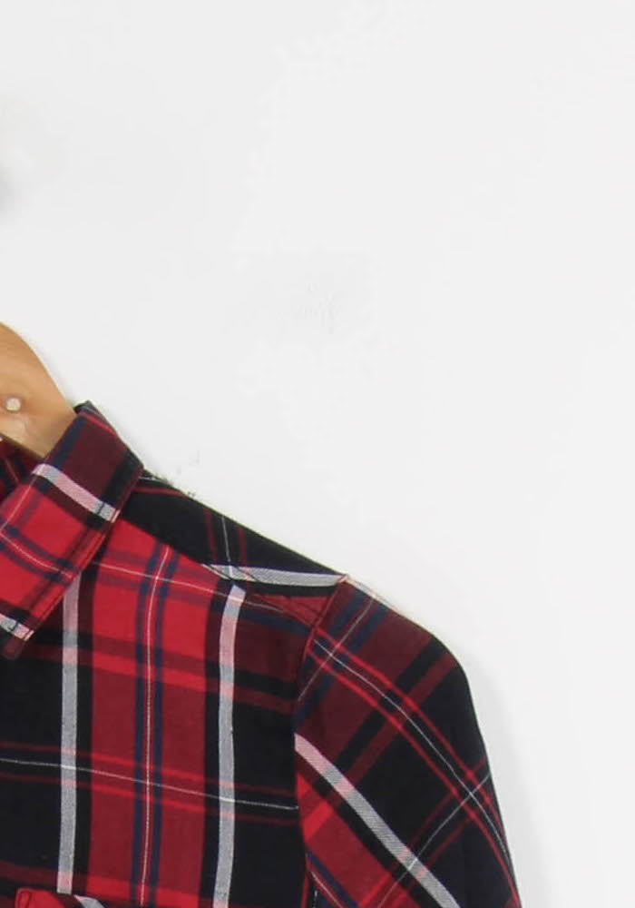 Chemise À Carreaux Bordeaux et Noire - Taille M/38 de la marque Maje | PARAD67353 - Vendu par Paradigme - Image 3