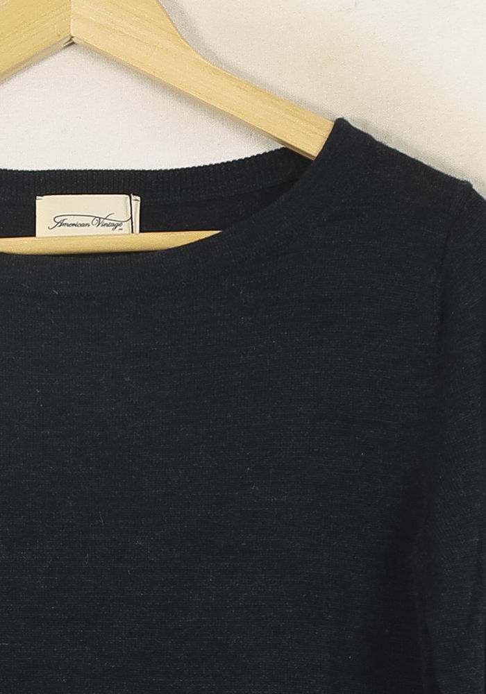 Pull Bleu - Taille S/36 de la marque American Vintage | PARAD49126 - Vendu par Paradigme - Image 3