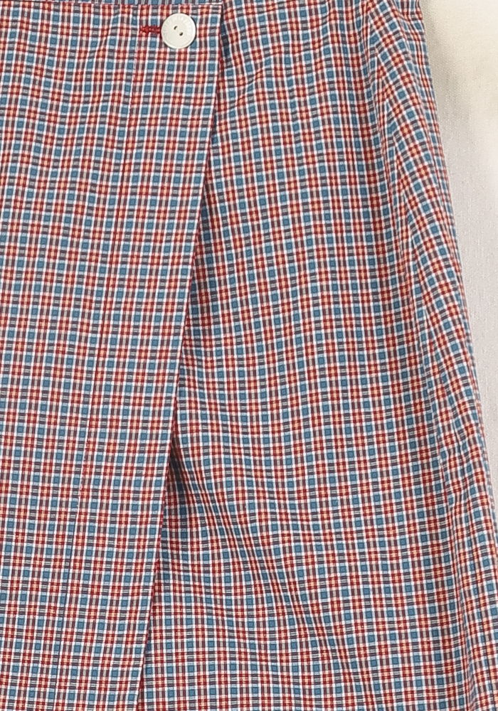 Jupe Portefeuille Rouge et Bleu - Taille S/36 de la marque Ines de la Fressange Paris | PARAD69042 - Vendu par Paradigme - Image 3