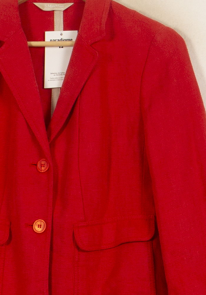 Blazer Rouge - Taille T.U. de la marque Max Mara | PARAD51436 - Vendu par Paradigme - Image 3