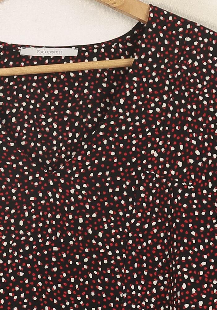 Blouse Noire et Rouge - Taille S/36 de la marque Sud express | PARAD52743 - Vendu par Paradigme - Image 3