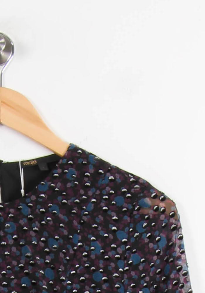 Robe Courte Violette et Bleue - Taille S/36 de la marque Maje | PARAD66637 - Vendu par Paradigme - Image 3