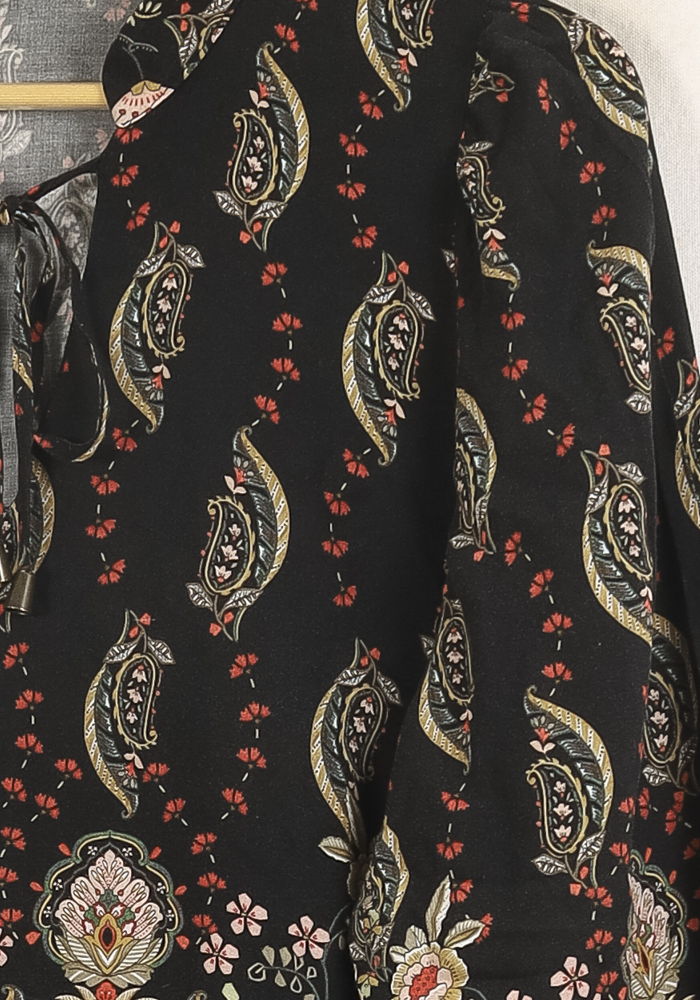 Blouse Noire et Multicolore - Taille XL/42 de la marque La Fée Maraboutée | PARAD64945 - Vendu par Paradigme - Image 3