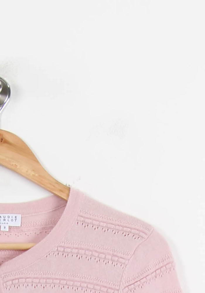 Cardigan Rose - Taille M/38 de la marque Claudie Pierlot | PARAD50779 - Vendu par Paradigme - Image 3