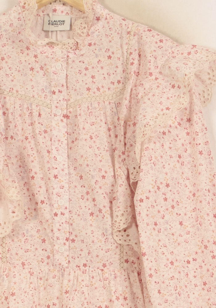 Robe Fleurie Rose - Taille M/38 de la marque Claudie Pierlot | PARAD63754 - Vendu par Paradigme - Image 3