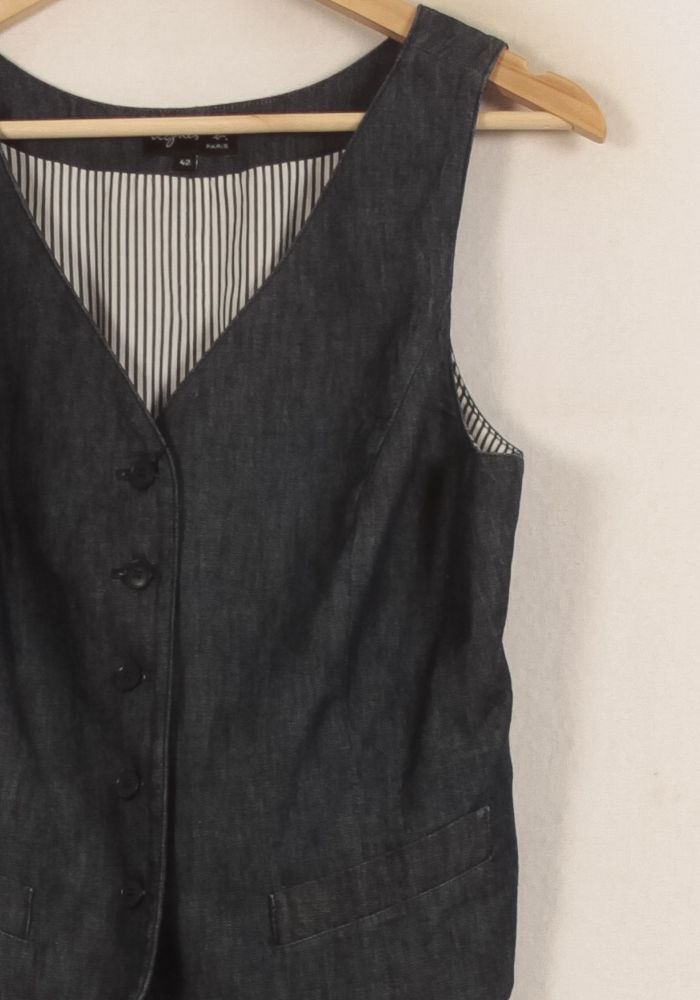 Gilet Bleu - Taille XL/42 de la marque Agnès b. | PARAD44575 - Vendu par Paradigme - Image 3