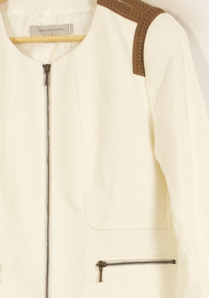 Veste Blanche et Marron - Taille XL/42 de la marque Gerard Darel | PARAD63408 - Vendu par Paradigme - Image 3