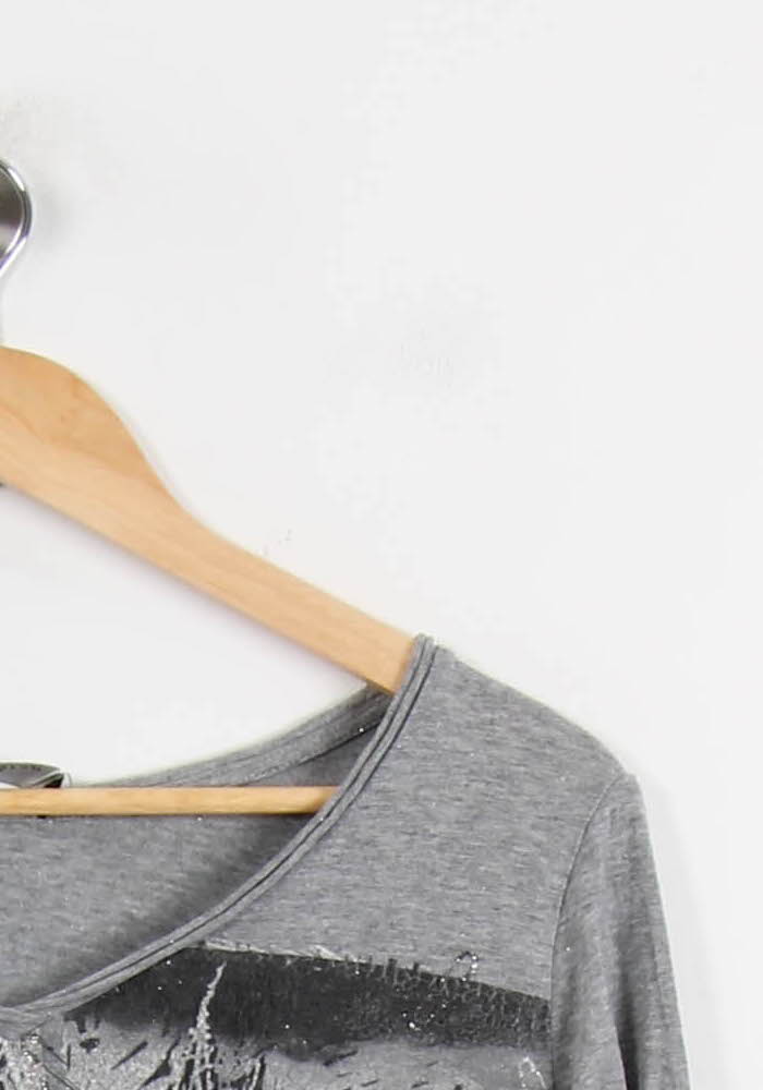 Tee-shirt Manches Longues Gris - Taille M/38 de la marque One Step | PARAD67369 - Vendu par Paradigme - Image 3