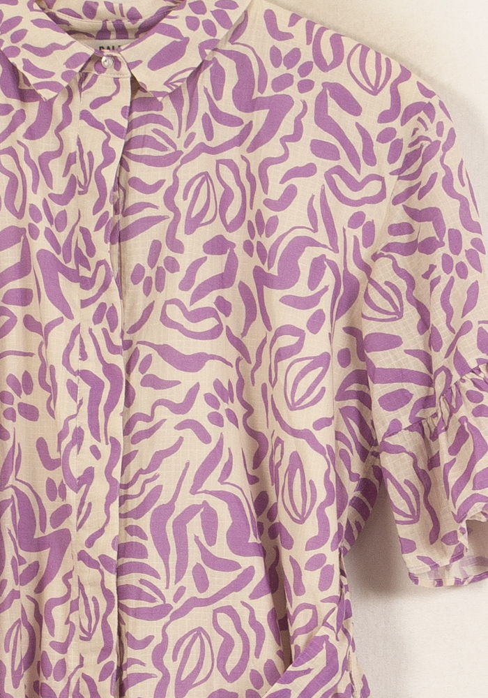 Robe Chemise Beige et Violette - Taille S/36 de la marque Balzac Paris | PARAD64957 - Vendu par Paradigme - Image 3