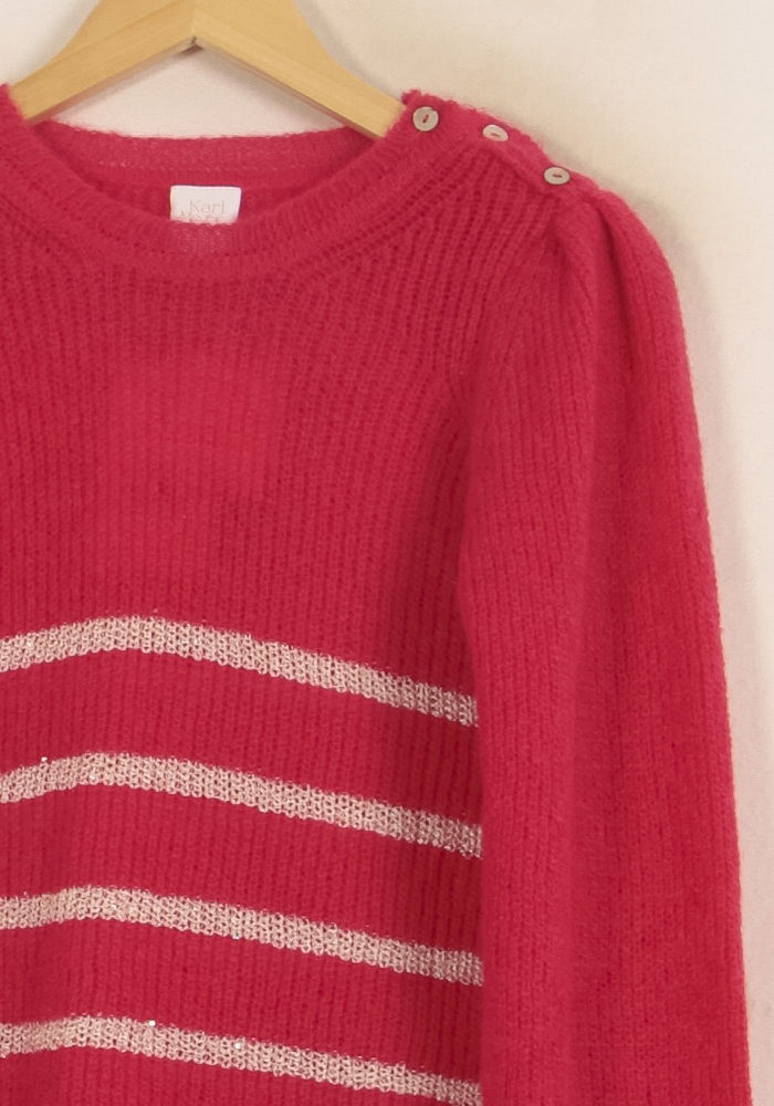 Pull Rose et Blanc - Taille XS/34 de la marque Karl Marc John | PARAD63875 - Vendu par Paradigme - Image 3