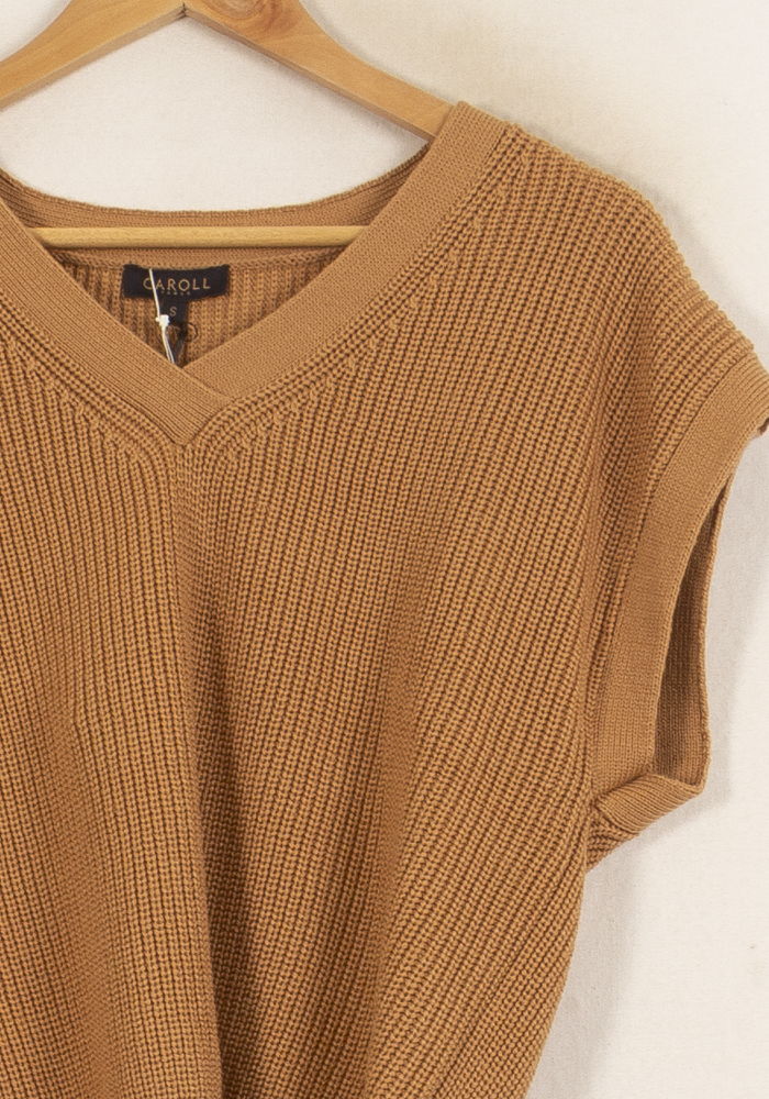 Pull Sans Manches Beige - Taille S/36 de la marque Caroll | PARAD64166 - Vendu par Paradigme - Image 3
