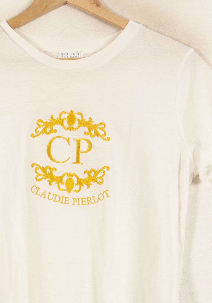 Tee-shirt Blanc et Jaune - Taille S/36 de la marque Claudie Pierlot | PARAD64145 - Vendu par Paradigme - Image 3