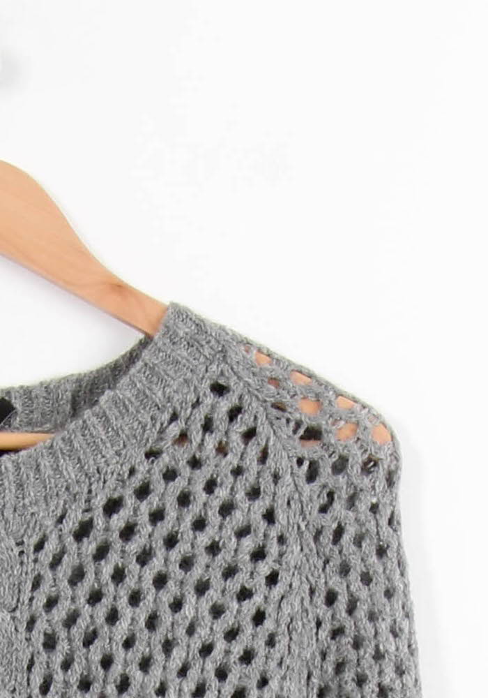 Pull ajouré gris - Taille S/36 de la marque Isabel Marant étoile | PARAD63031 - Vendu par Paradigme - Image 3