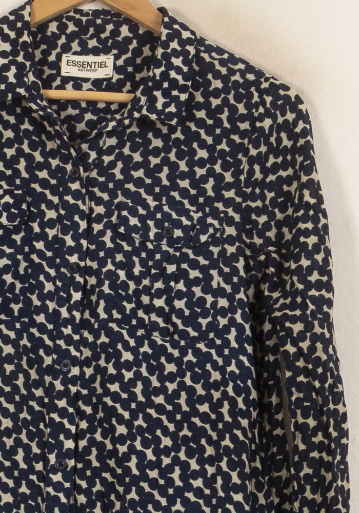 Robe Chemise Bleue et Blanche - Taille S/36 de la marque Essentiel Antwerp | PARAD53609 - Vendu par Paradigme - Image 3