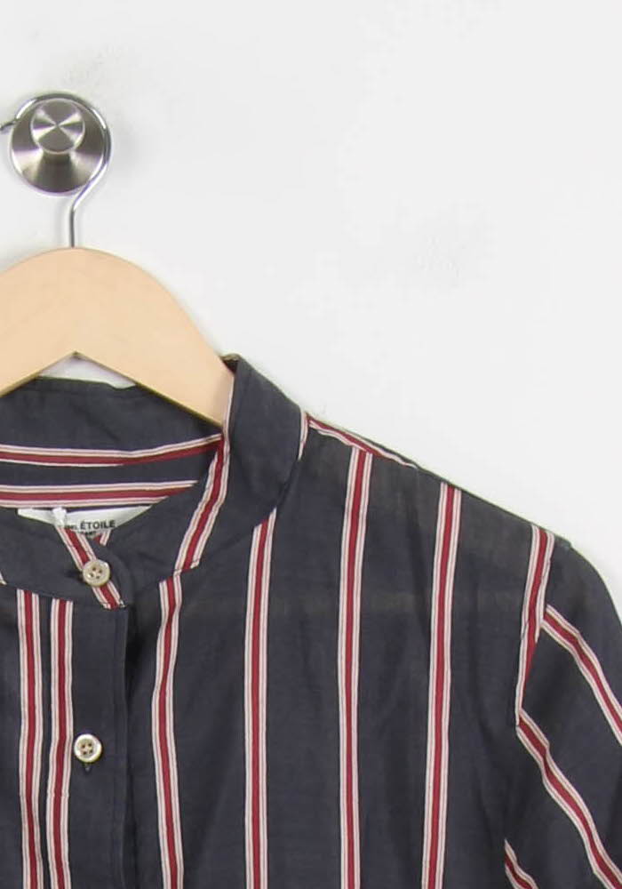 Chemise Longue Bleu Marine et Blanche - Taille S/36 de la marque Isabel Marant étoile | PARAD66910 - Vendu par Paradigme - Image 3