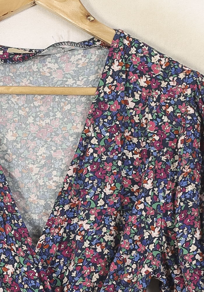 Blouse Portefeuille Violette - Taille M/38 de la marque La Fée Maraboutée | PARAD50258 - Vendu par Paradigme - Image 3