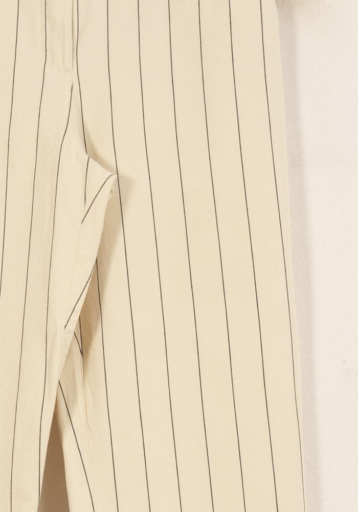 Pantalon Large Beige à Rayures Noires - Taille XS/34 de la marque Maison 123 | PARAD32042 - Vendu par Paradigme - Image 3