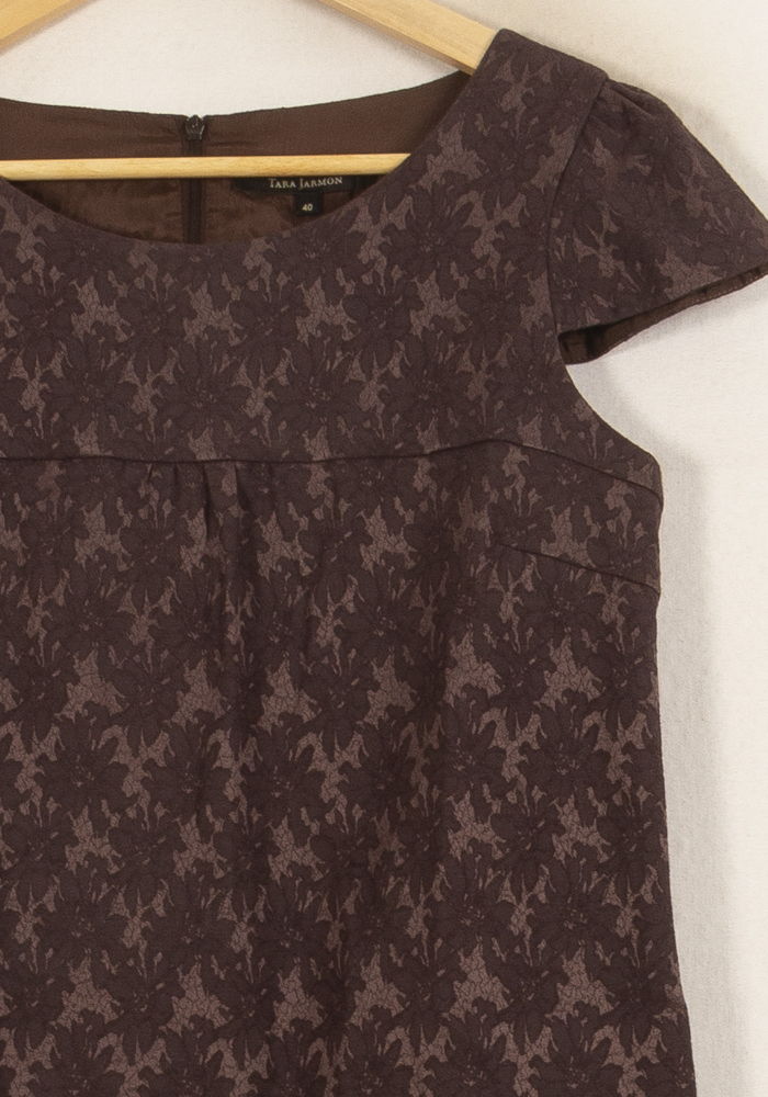 Robe Courte Marron - Taille L/40 de la marque Tara Jarmon | PARAD44974 - Vendu par Paradigme - Image 3
