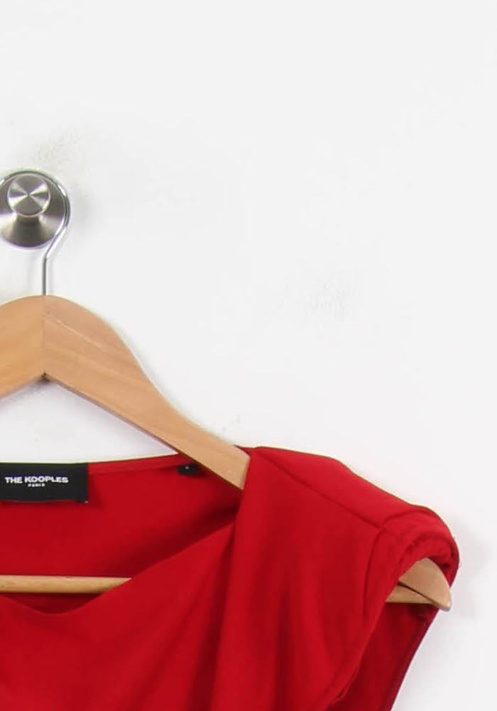 Robe Drapée Rouge - Taille M/38 de la marque The Kooples | PARAD50874 - Vendu par Paradigme - Image 3