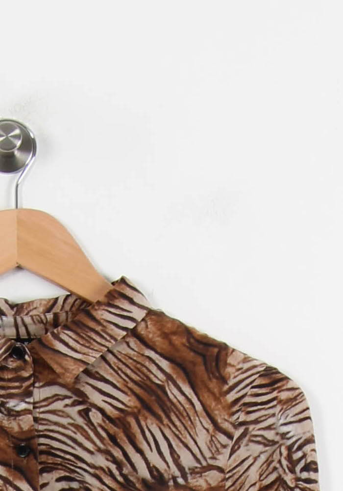 Chemise Beige et Marron - Taille XS/34 de la marque The Kooples | PLY1031 - Vendu par Paradigme - Image 3