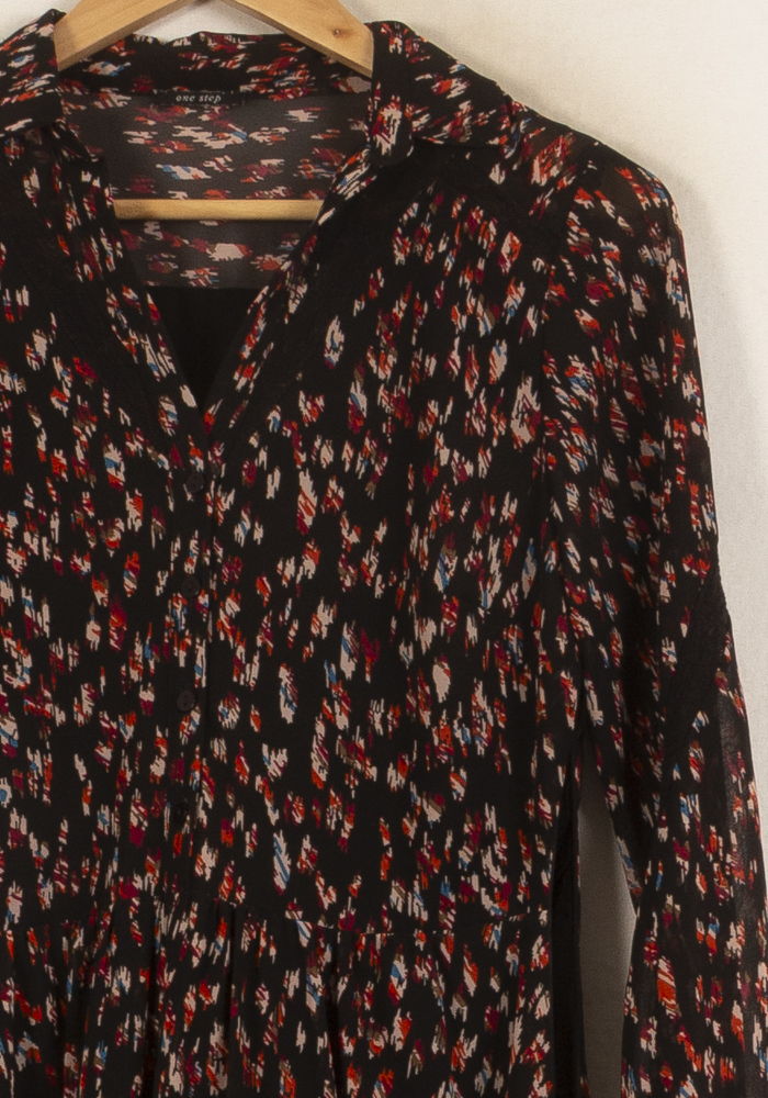 Robe Longue Noire et Rouge - Taille S/36 de la marque One Step | PARAD53532 - Vendu par Paradigme - Image 3