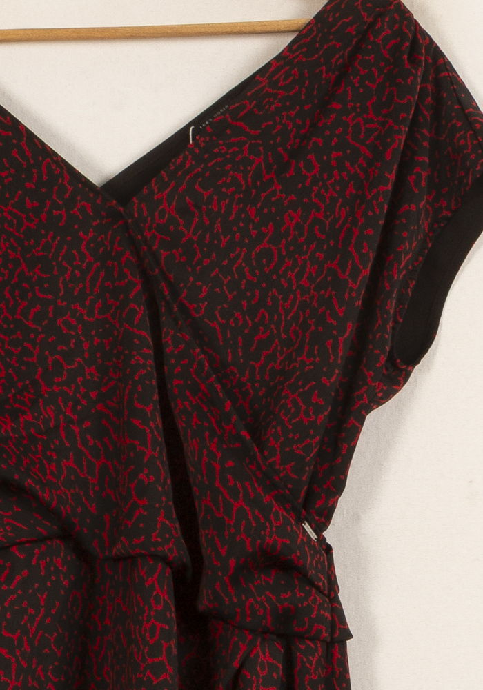 Robe Portefeuille Noire et Bordeaux - Taille XS/34 de la marque IKKS | PARAD64232 - Vendu par Paradigme - Image 3