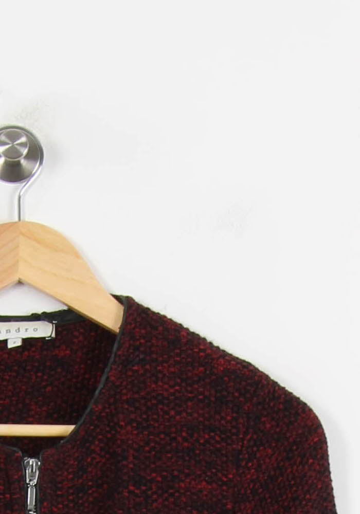 Gilet Bordeaux et Noir - Taille M/38 de la marque Sandro | PARAD51974 - Vendu par Paradigme - Image 3