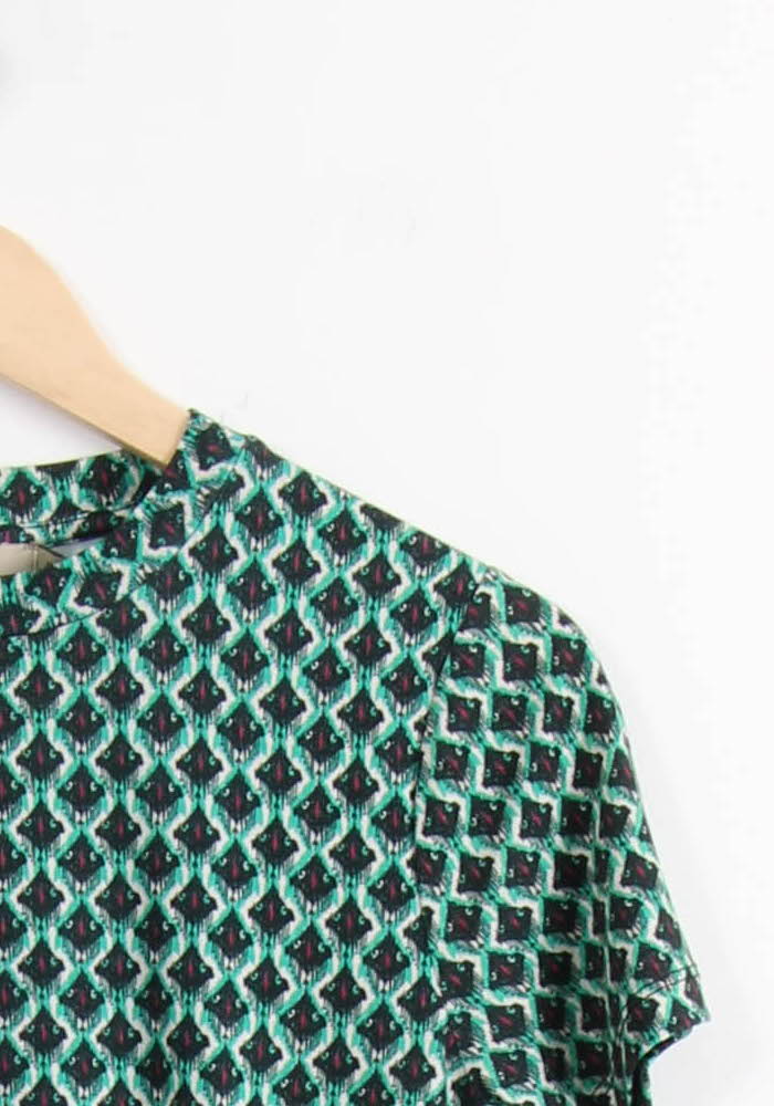 Blouse Verte et Noire - Taille XS/34 de la marque La Fée Maraboutée | PARAD64312 - Vendu par Paradigme - Image 3