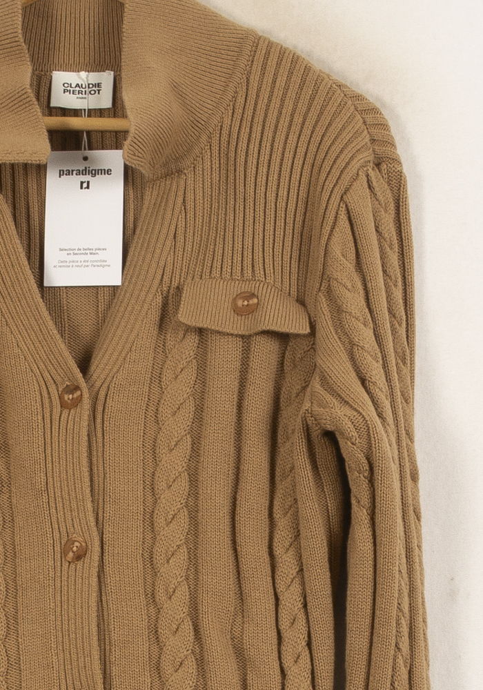 Cardigan Beige - Taille S/36 de la marque Claudie Pierlot | PARAD63167 - Vendu par Paradigme - Image 3