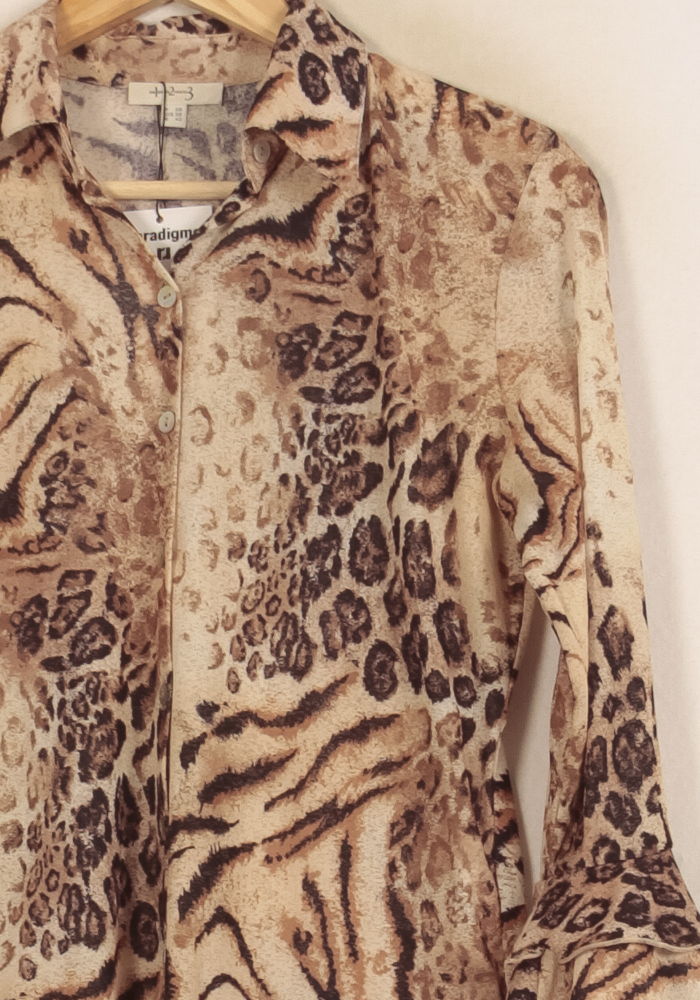 Chemise Beige et Marron - Taille M/38 de la marque Maison 123 | PARAD44702 - Vendu par Paradigme - Image 3