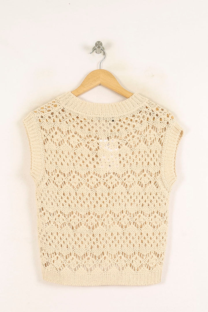 Gilet Sans Manches Beige - Taille S/36 de la marque La Fée Maraboutée | PARAD37284 - Vendu par Paradigme - Image 4