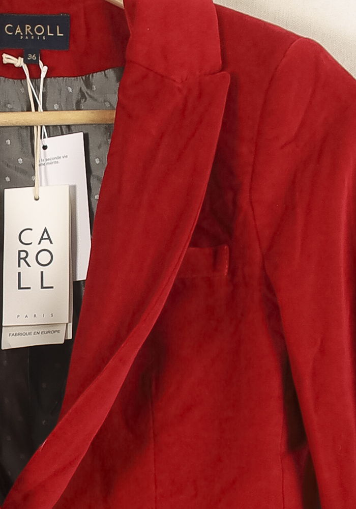 Blazer Rouge - Taille S/36 de la marque Caroll | PARAD67405 - Vendu par Paradigme - Image 3
