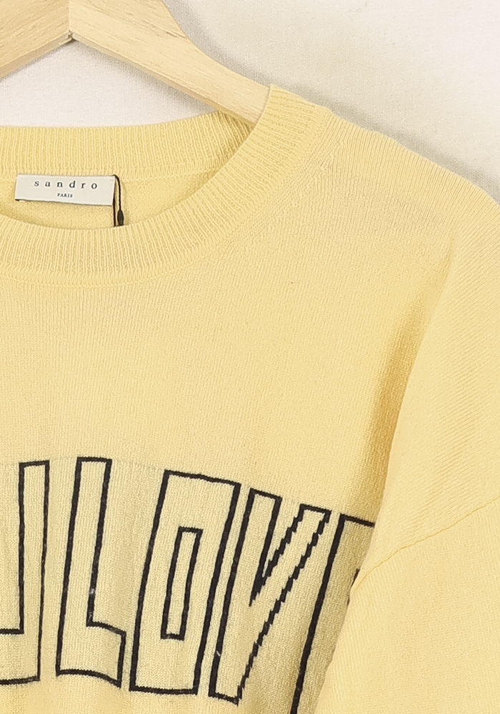 Pull Jaune - Taille L/40 de la marque Sandro | PARAD52113 - Vendu par Paradigme - Image 3