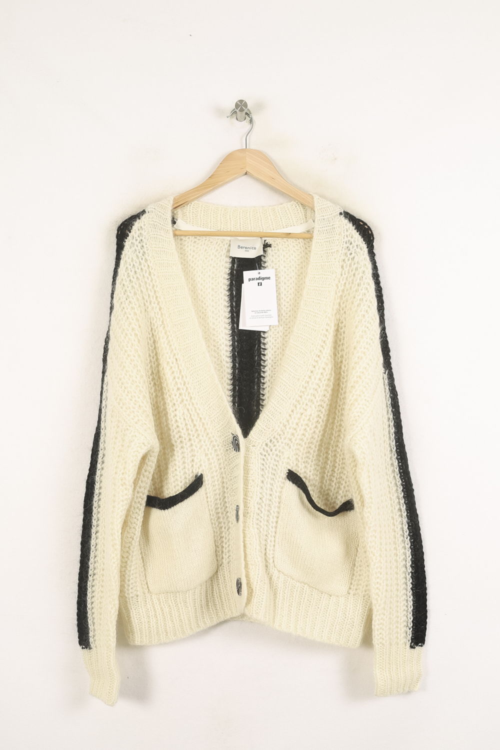Cardigan Blanc et Noir - Taille S/36 de la marque Bérénice | PARAD73269 - Vendu par Paradigme - Image 2