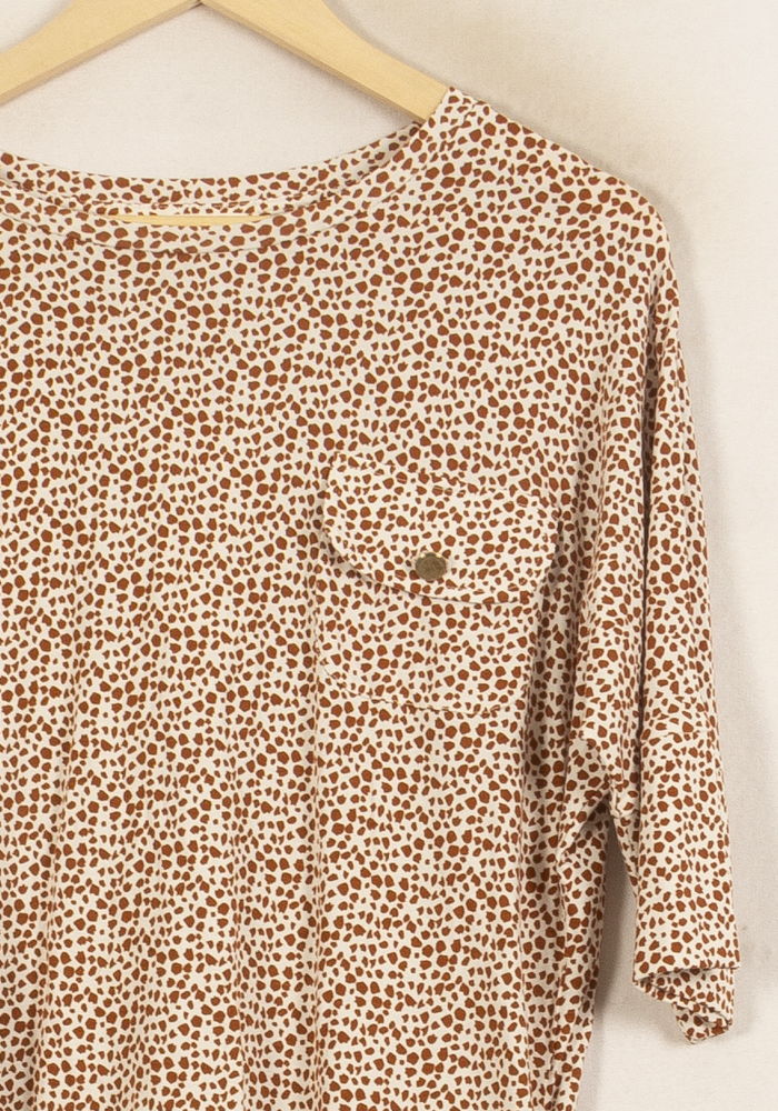 Blouse Beige et Marron - Taille S/36 de la marque Caroll | PARAD53556 - Vendu par Paradigme - Image 3