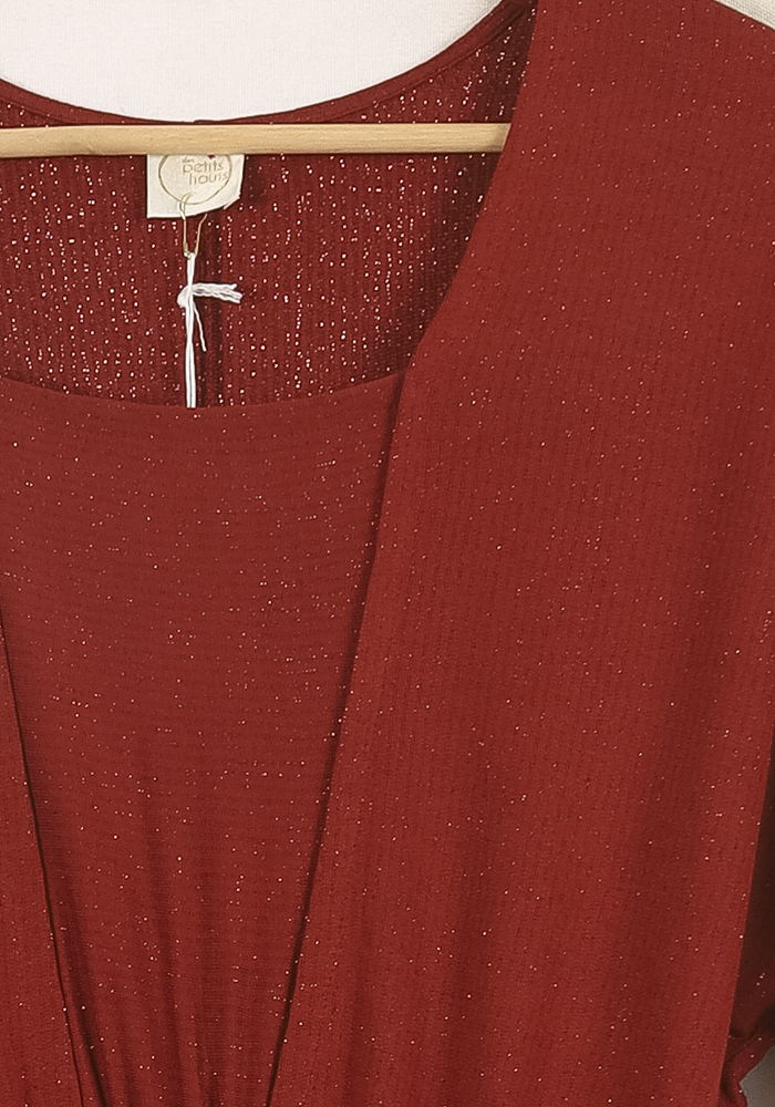 Robe Midi Rouge - Taille XS/34 de la marque Des petits hauts | PARAD50406 - Vendu par Paradigme - Image 3
