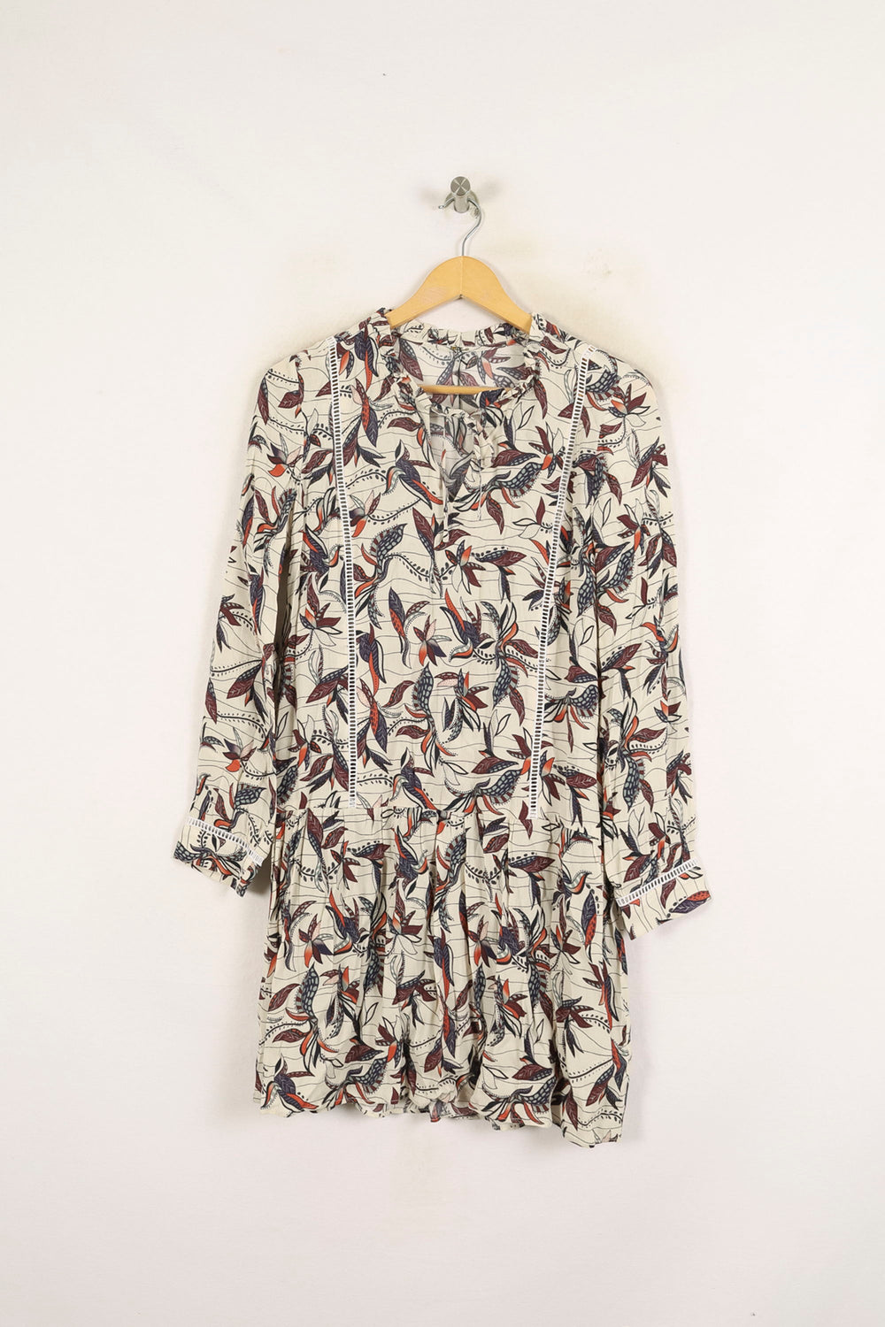 Robe Imprimée Beige et Rouge - Taille S/36 de la marque Bérénice | PARAD72913 - Vendu par Paradigme - Image 2